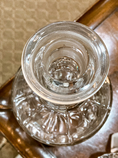 Vintage Barware Clear Brilliant Style Molded Glass Decanter