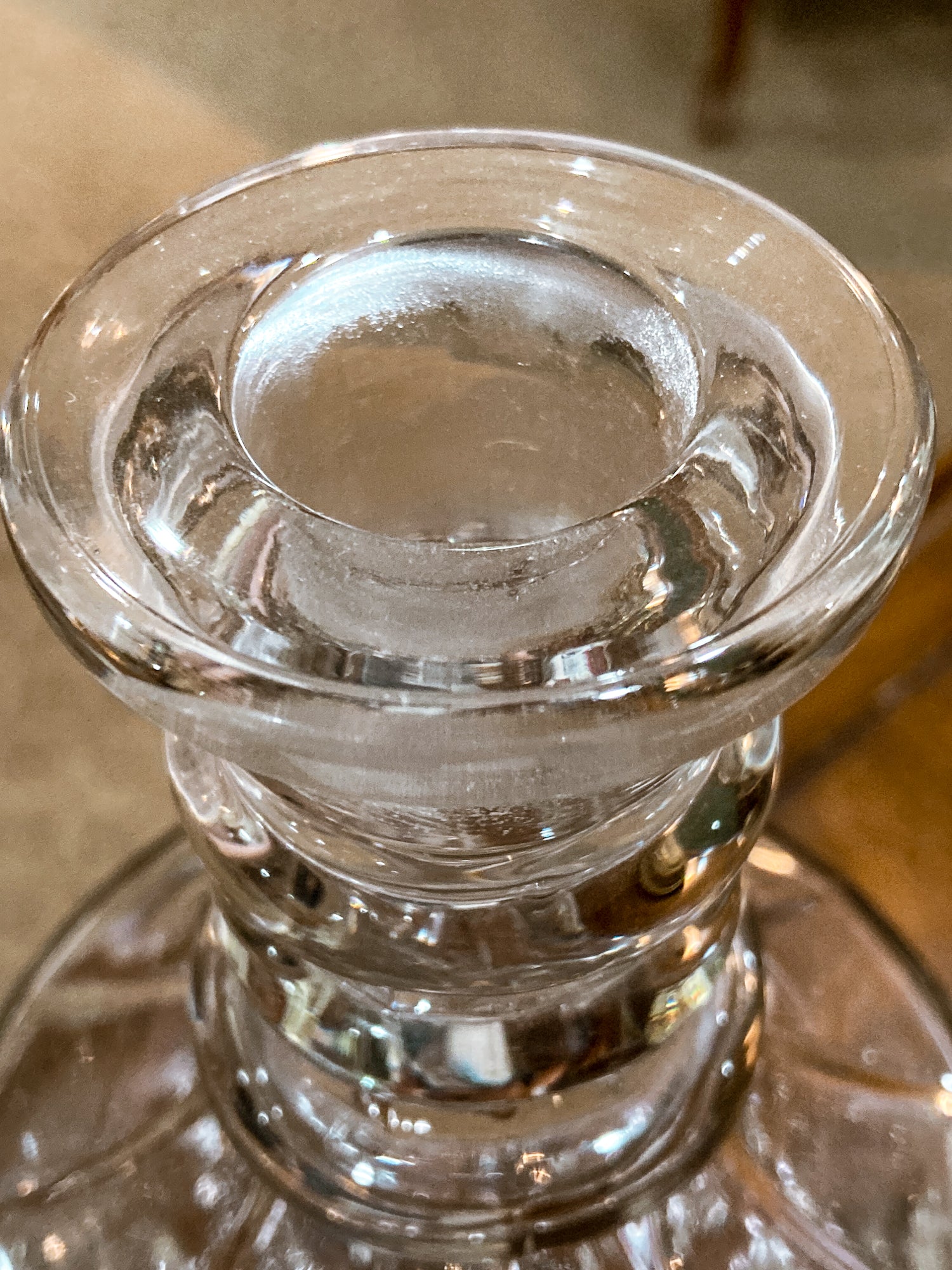 Vintage Barware Clear Brilliant Style Molded Glass Decanter