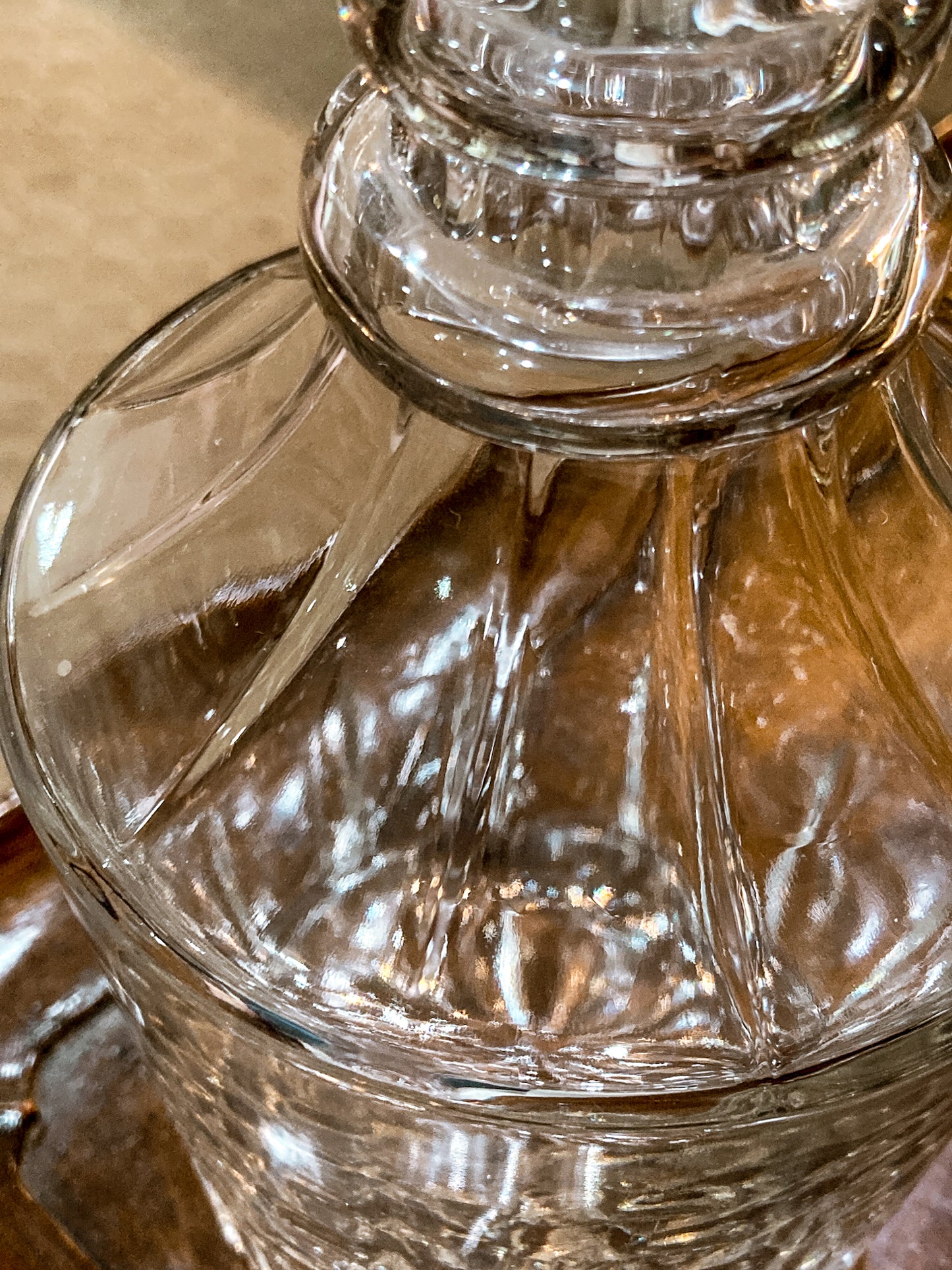 Vintage Barware Clear Brilliant Style Molded Glass Decanter