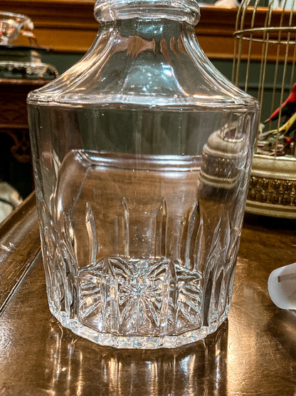 Vintage Barware Clear Brilliant Style Molded Glass Decanter