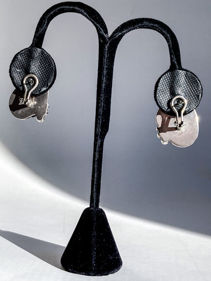 Vintage Danish Modern Style Sterling Silver Double Calla Lily Bouquet Post Earrings