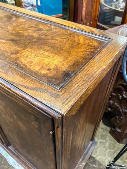 Vintage Chinese Inspired Raised Wood Two-Door Bookcase Cabinet