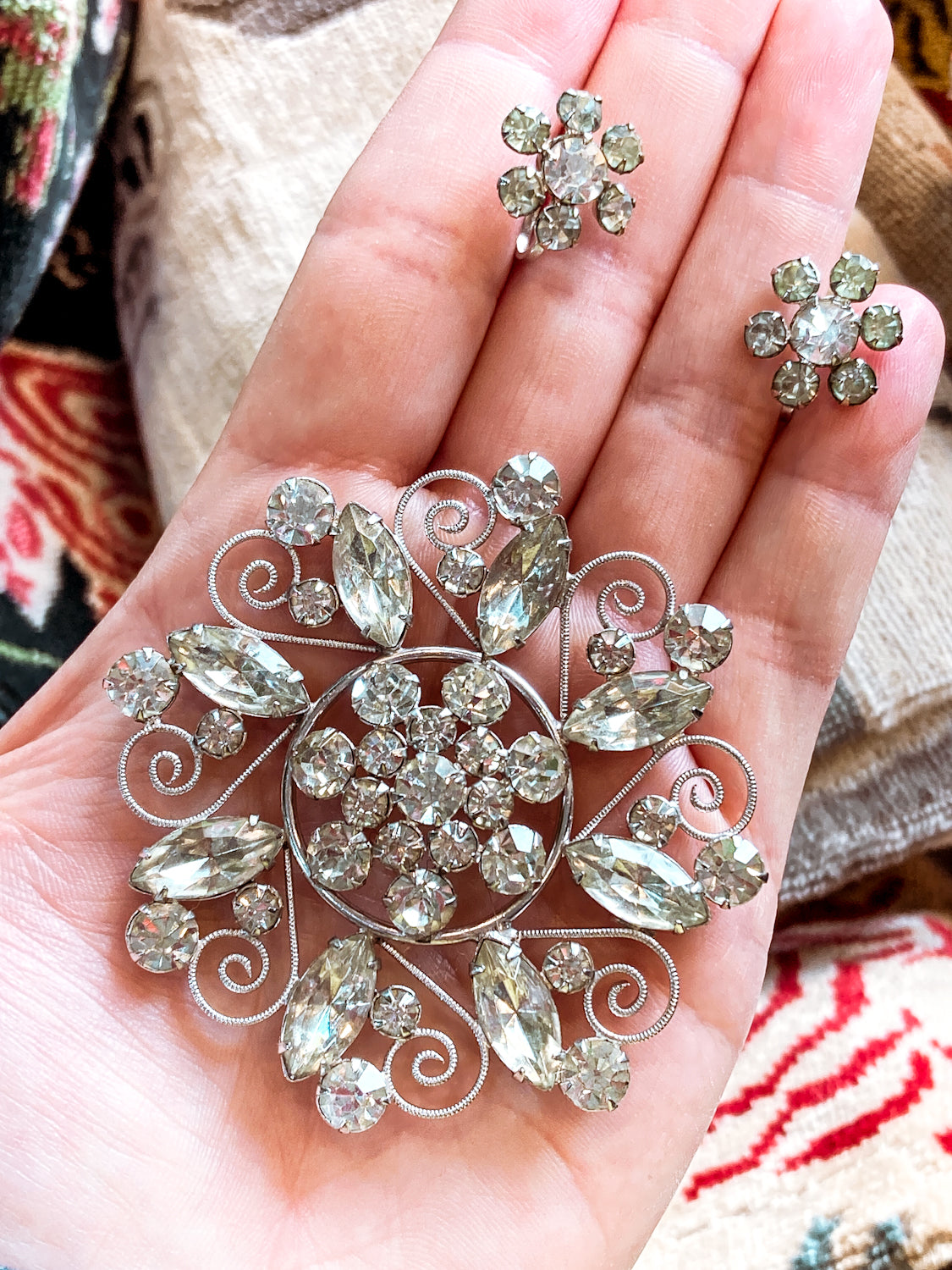 Vintage Brooch popular And Earring Set