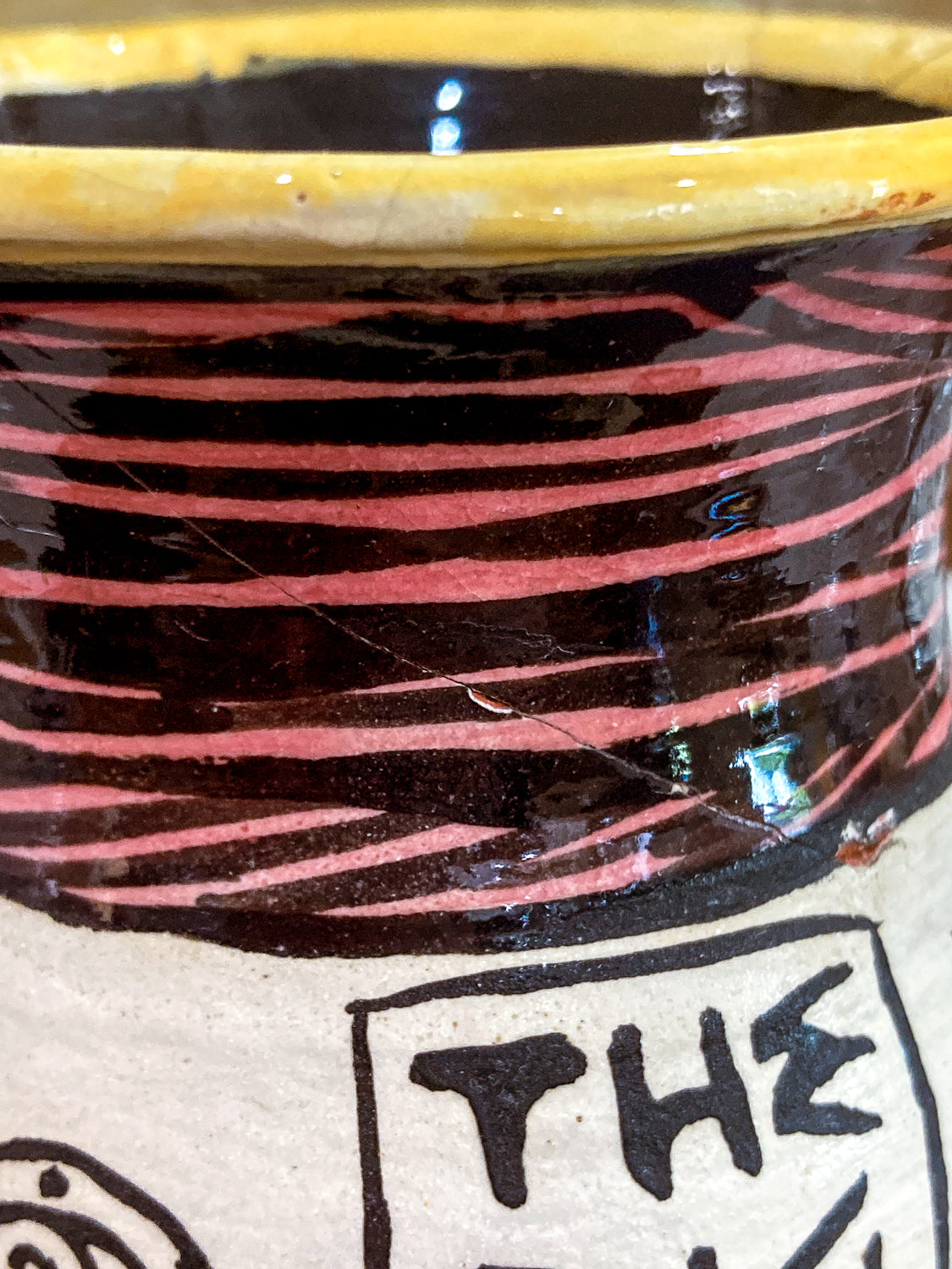 Vintage Daniel Postotnik Hand Potted Illustrative Portrait Mug As Found