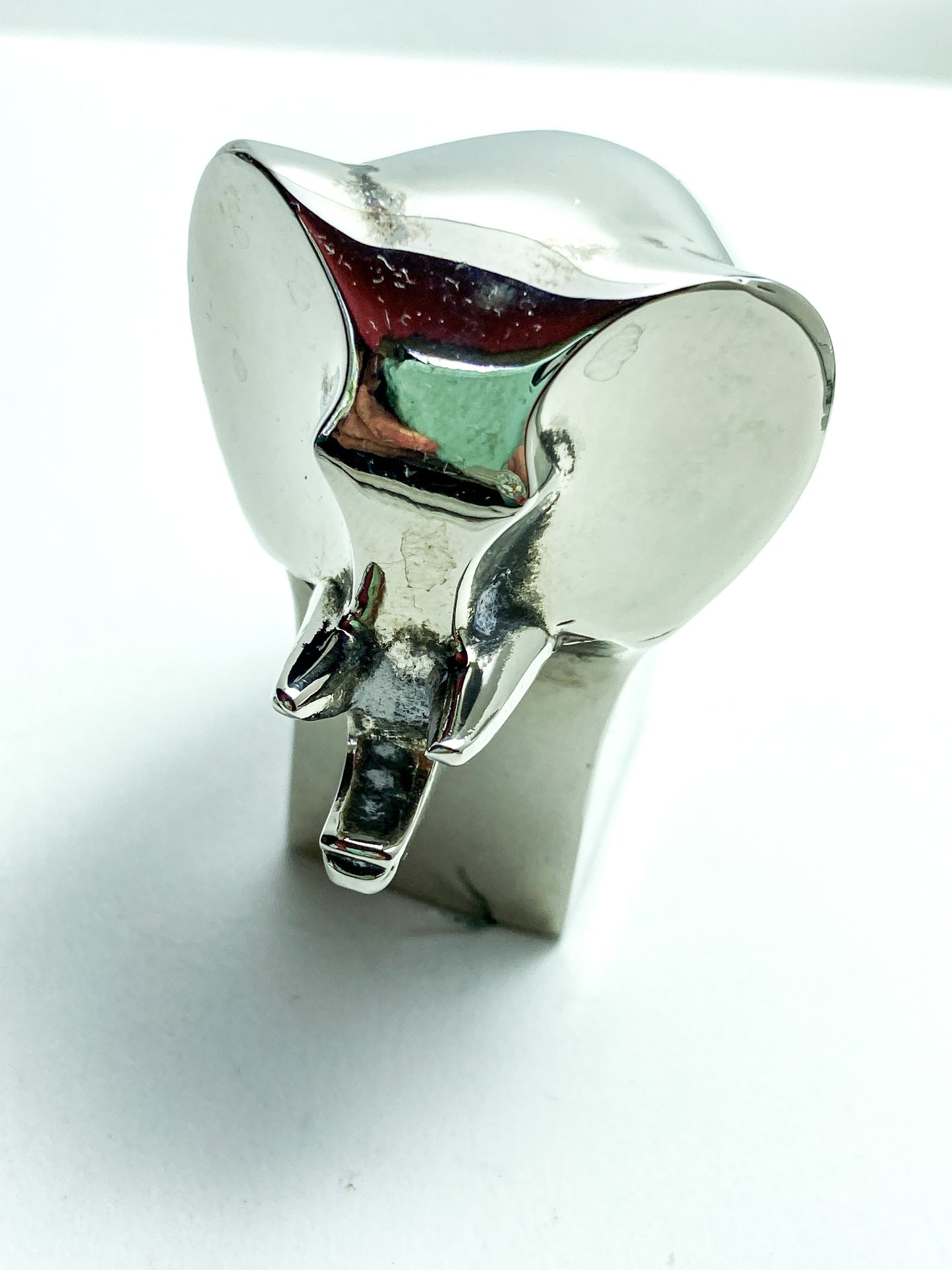Vintage Dansk Polished Zinc Miniature Stylized Elephant Paperweight