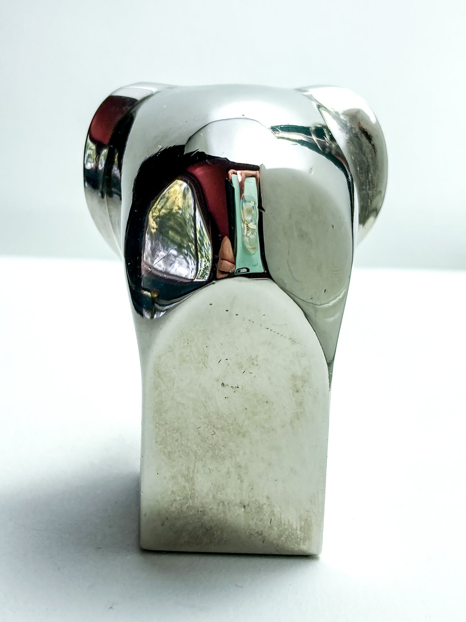 Vintage Dansk Polished Zinc Miniature Stylized Elephant Paperweight