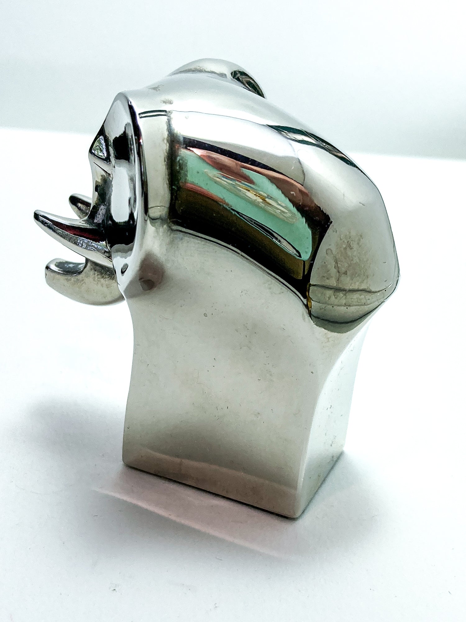 Vintage Dansk Polished Zinc Miniature Stylized Elephant Paperweight