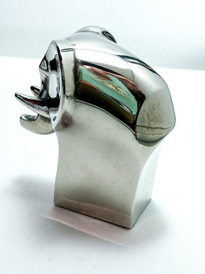 Vintage Dansk Polished Zinc Miniature Stylized Elephant Paperweight