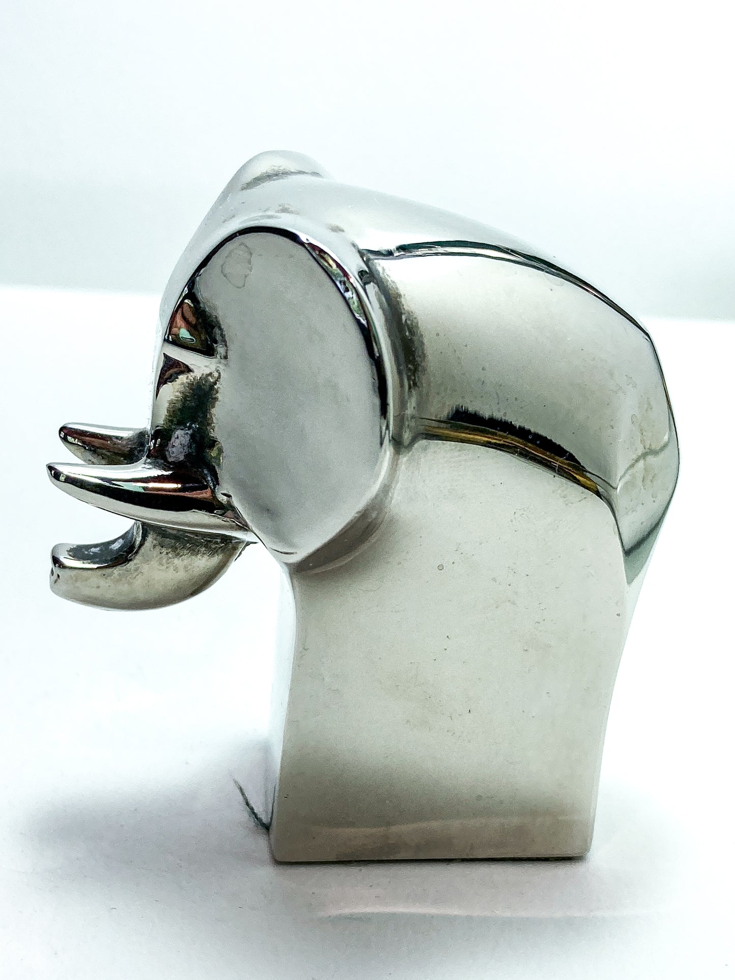 Vintage Dansk Polished Zinc Miniature Stylized Elephant Paperweight