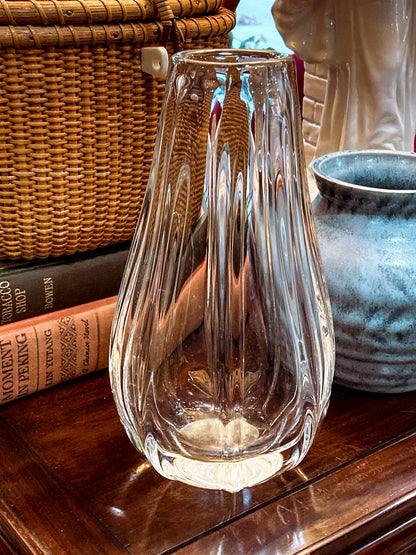 Radiant Vintage Daum Style Hand-Blown Thick Curvy Glass Vase