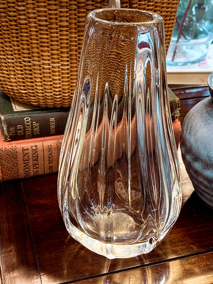 Radiant Vintage Daum Style Hand-Blown Thick Curvy Glass Vase