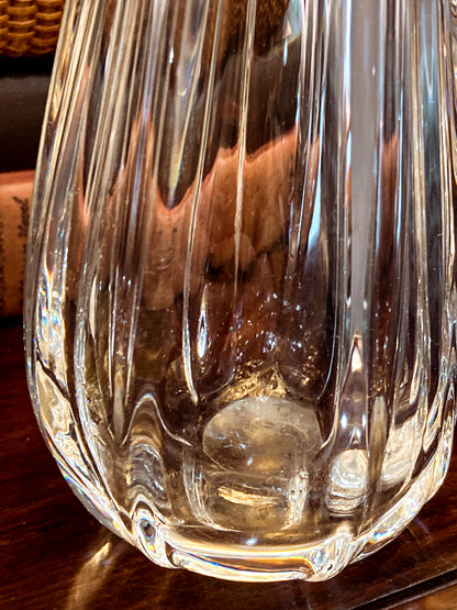 Radiant Vintage Daum Style Hand-Blown Thick Curvy Glass Vase