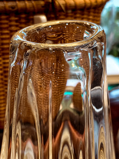 Radiant Vintage Daum Style Hand-Blown Thick Curvy Glass Vase