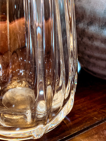 Radiant Vintage Daum Style Hand-Blown Thick Curvy Glass Vase