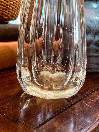 Radiant Vintage Daum Style Hand-Blown Thick Curvy Glass Vase