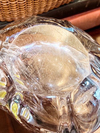 Radiant Vintage Daum Style Hand-Blown Thick Curvy Glass Vase