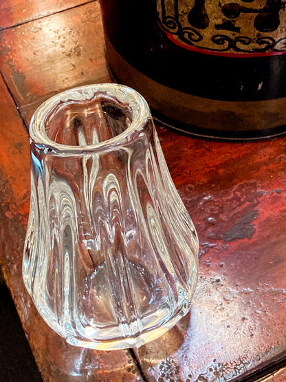 Radiant Vintage Daum Style Hand-Blown Thick Curvy Glass Vase