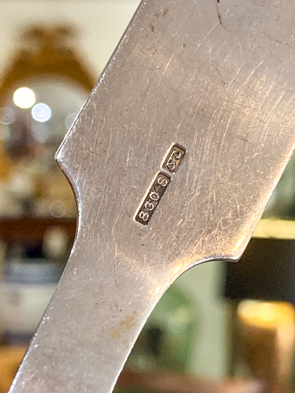 Vintage David-Andersen Norwegian Fairytale Folk Sterling Silver Salad Set