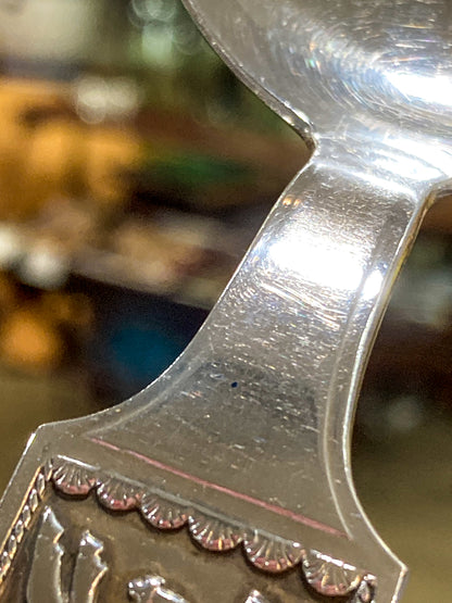 Vintage David-Andersen Norwegian Fairytale Folk Sterling Silver Salad Set