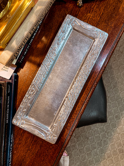 Vintage Don Drumm Studio Aluminum Metal Rectangular Narrow Platter Tray