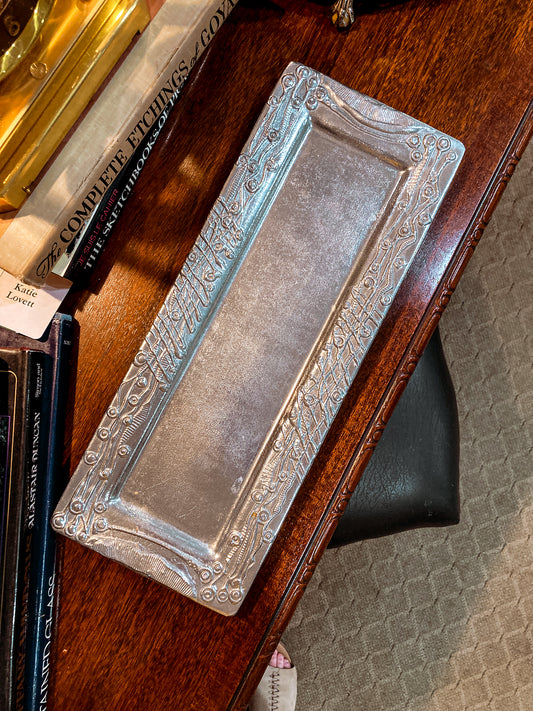Vintage Don Drumm Studio Aluminum Metal Rectangular Narrow Platter Tray