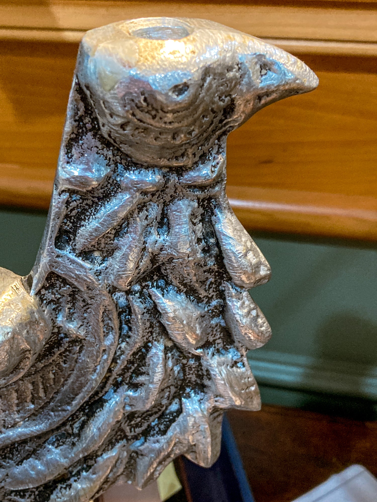 Vintage Don Drumm Studio Silver Aluminum Stylized Bird Shaped Menorah