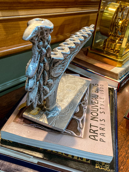 Vintage Don Drumm Studio Silver Aluminum Stylized Bird Shaped Menorah