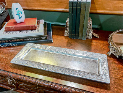 Vintage Don Drumm Studio Aluminum Metal Rectangular Narrow Platter Tray