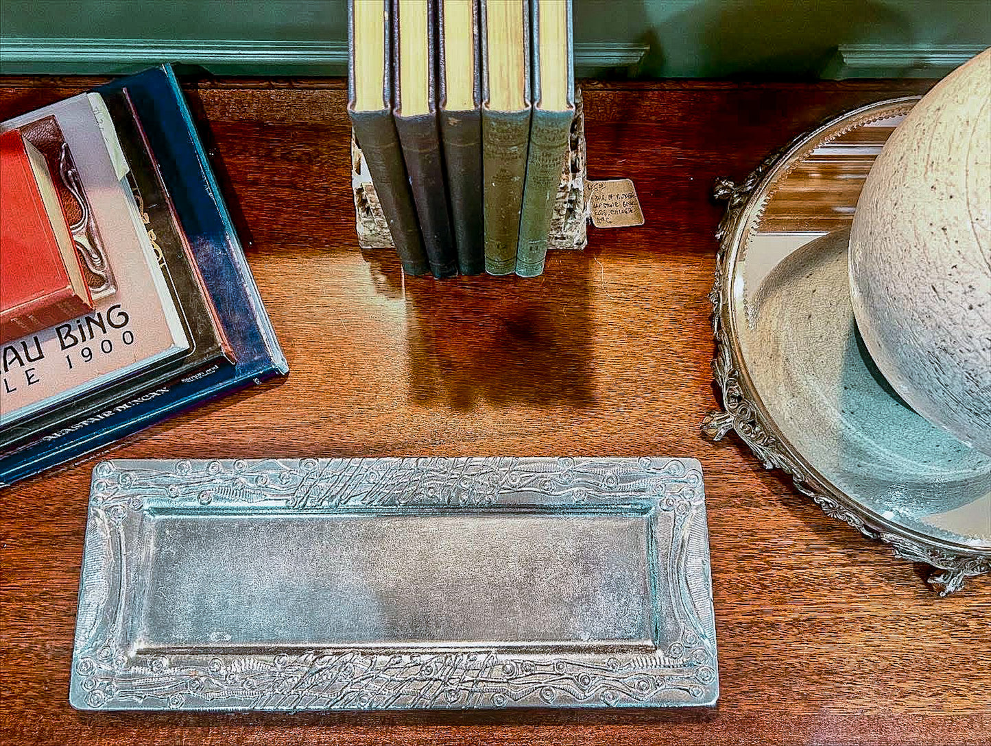 Vintage Don Drumm Studio Aluminum Metal Rectangular Narrow Platter Tray