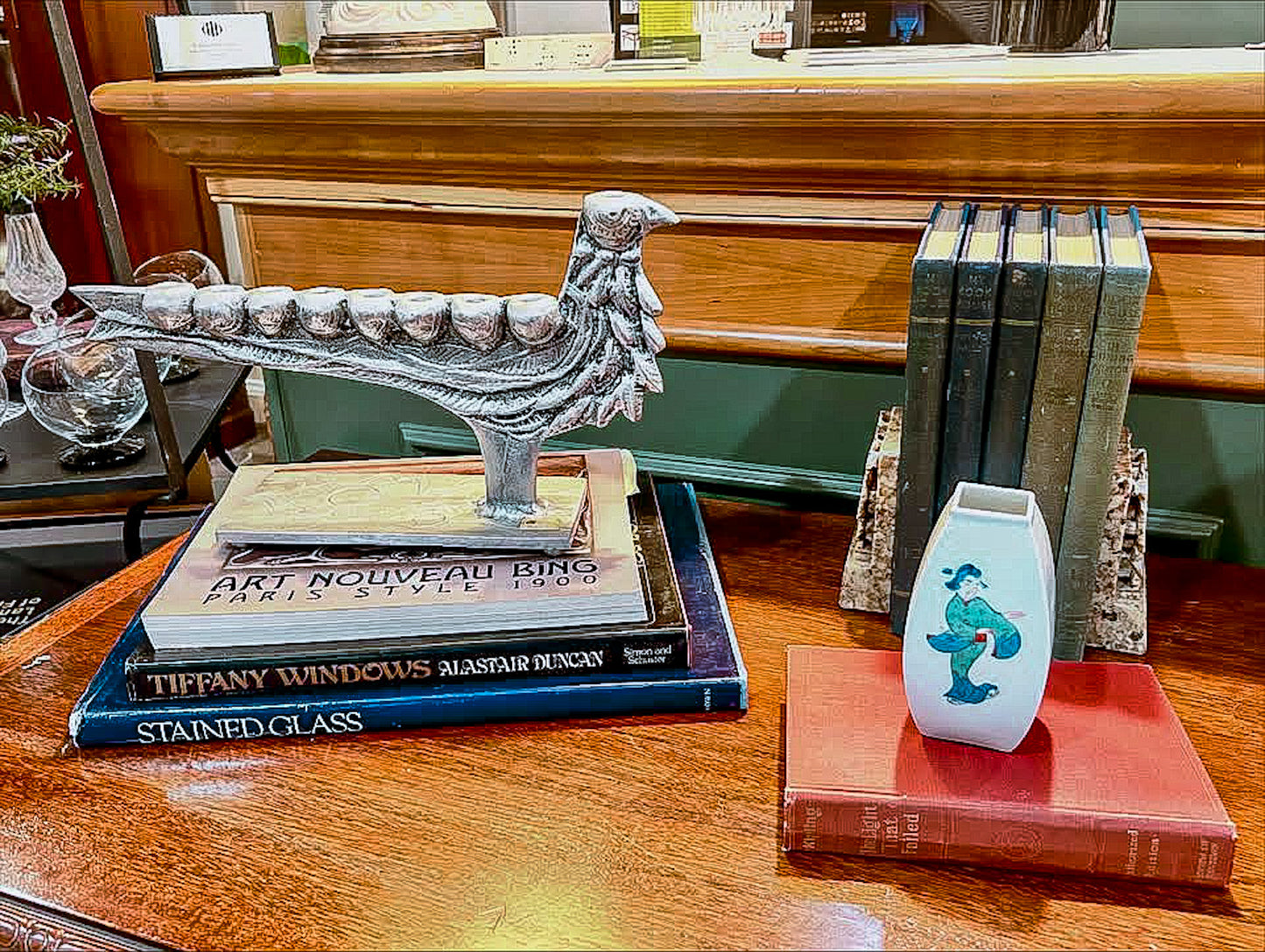Vintage Don Drumm Studio Silver Aluminum Stylized Bird Shaped Menorah
