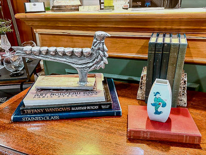 Vintage Don Drumm Studio Silver Aluminum Stylized Bird Shaped Menorah