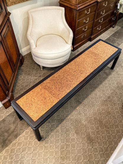 Vintage Dunbar Edward Wormley Cork Inlay Elongated Wood Coffee Table