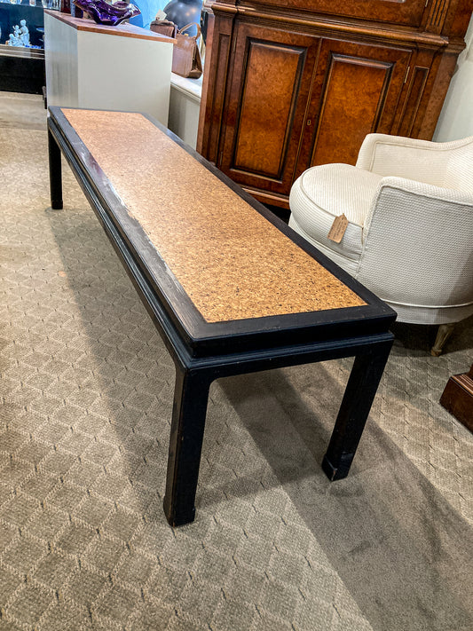 Vintage Dunbar Edward Wormley Cork Inlay Elongated Wood Coffee Table