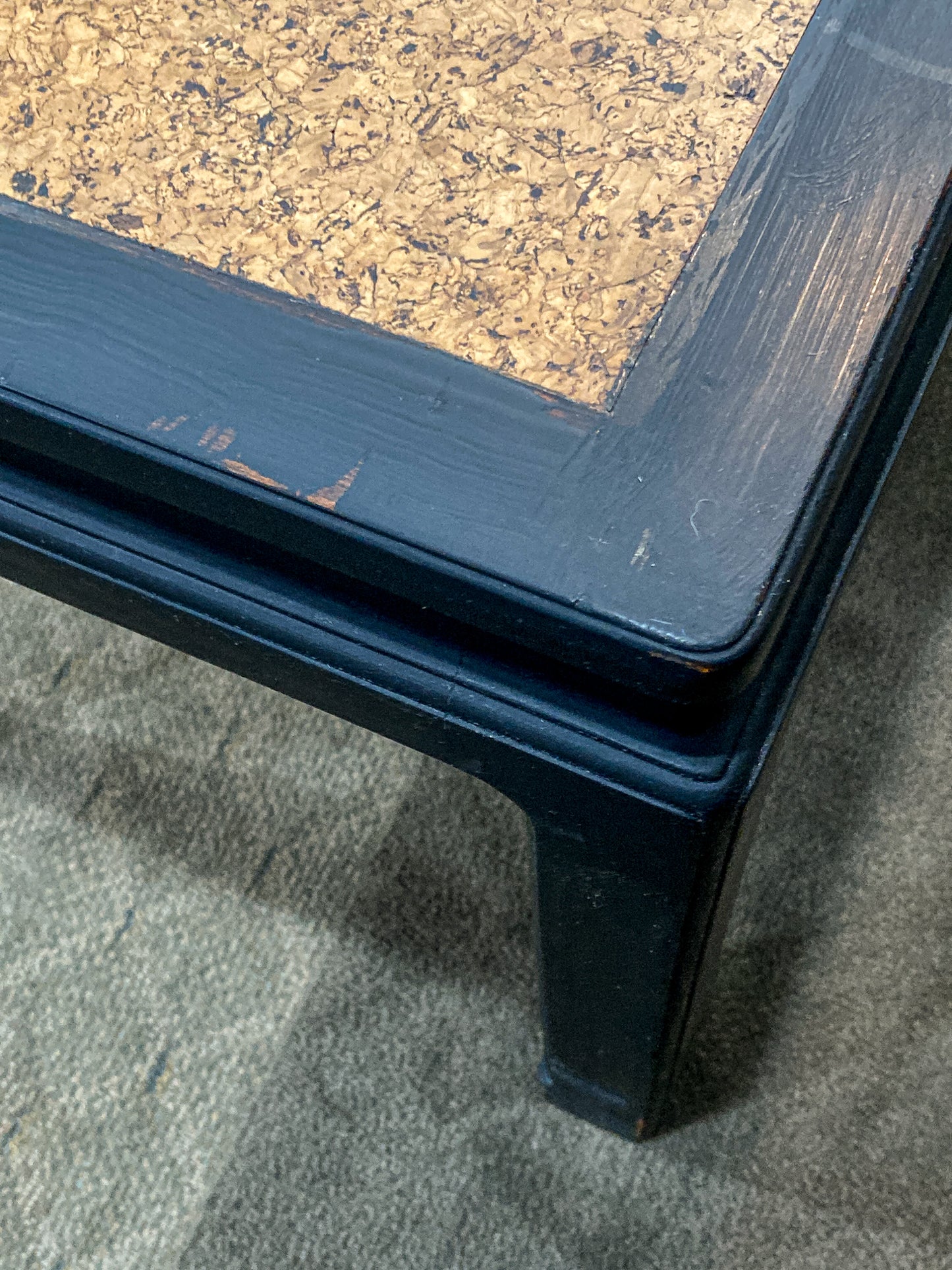 Vintage Dunbar Edward Wormley Cork Inlay Elongated Wood Coffee Table