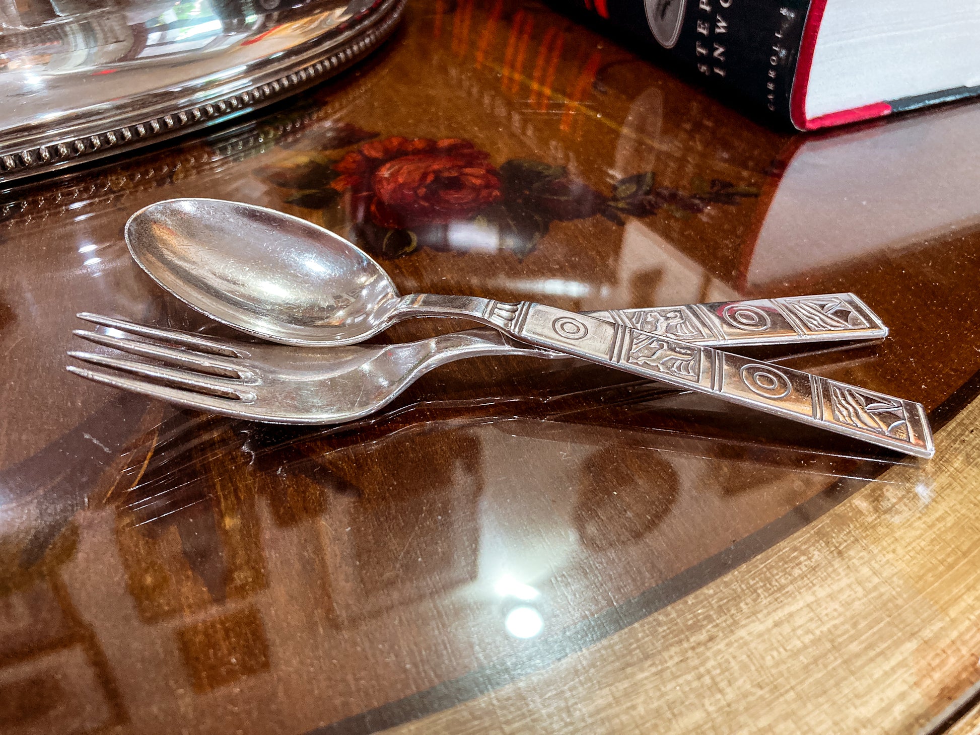 Vintage Dutch Sterling Silver Sailboat Horse Motif Childs Spoon Fork Silverware Set