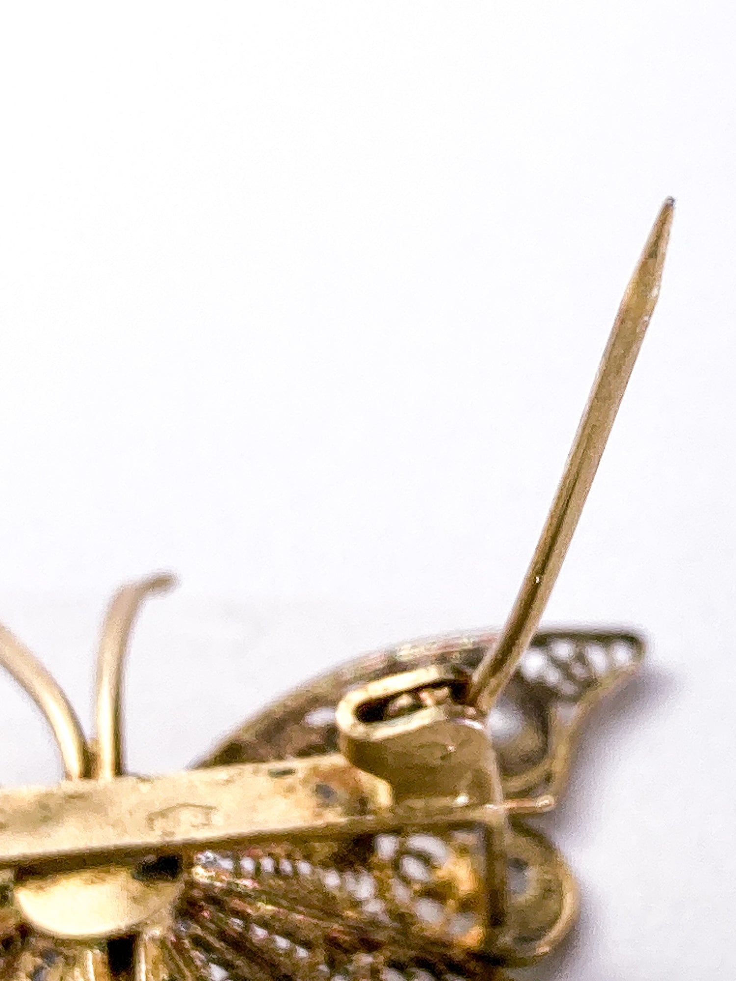 Vintage Enameled 800 Silver Filigree Butterfly Brooch Clip Earrings Set