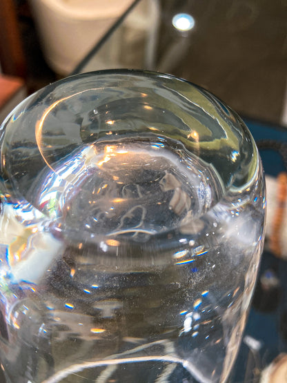 Vintage Engraved Stylized Chemist Design Swedish Clear Crystal Vase