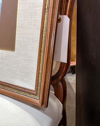 Vintage Framed White Poodle I Gouache Paper J. U. Hunt Wall Art Painting