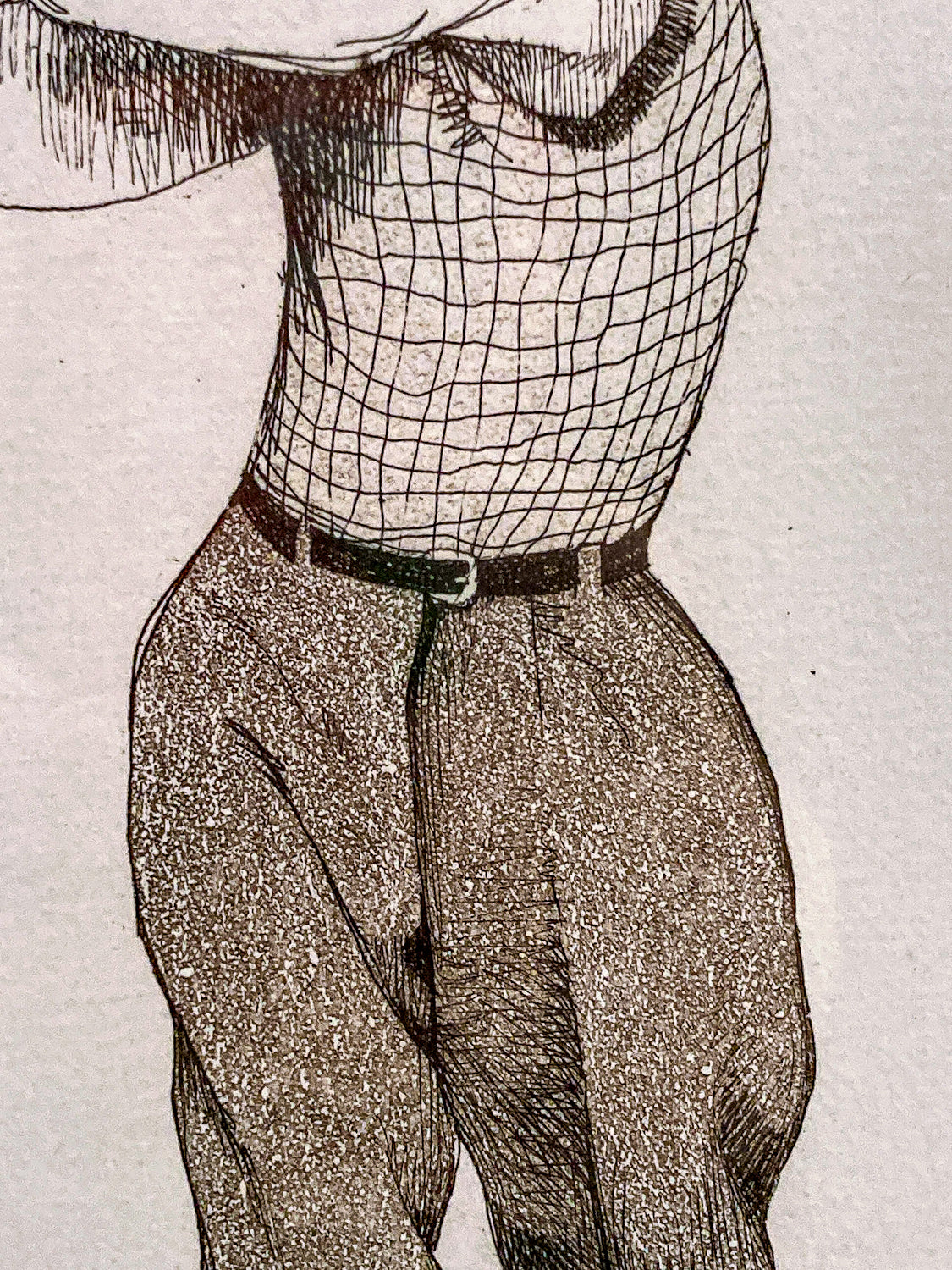 Stylized Golfer "Francis Ouimet" Charles Bragg (1931-2017) Framed Etching