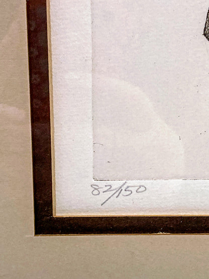 Stylized Golfer "Francis Ouimet" Charles Bragg (1931-2017) Framed Etching