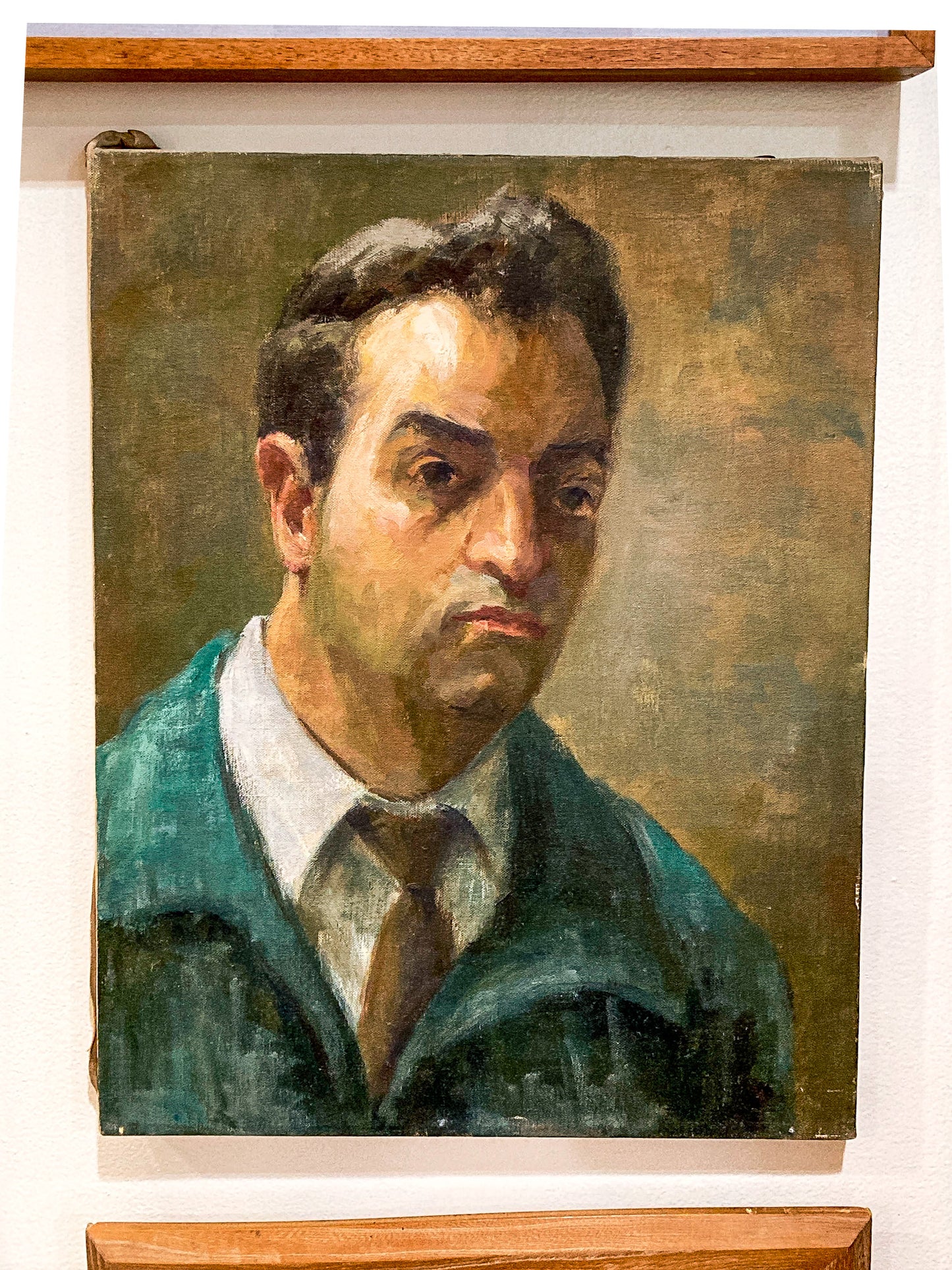 Vintage Original Self Portrait Frank Campanella (1918-2016) Canvas Oil Painting