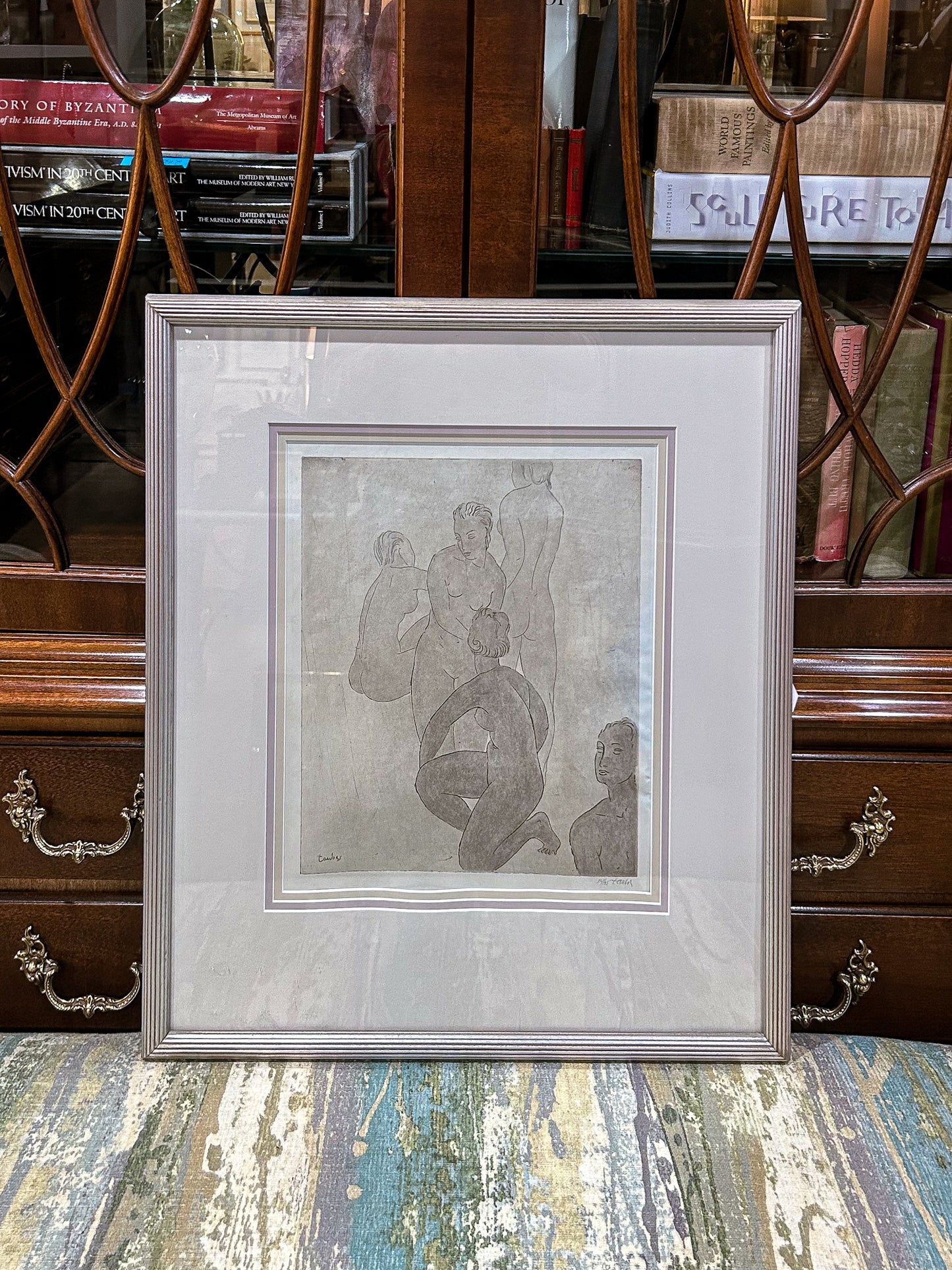 Vintage Frederic Taubes (1900-1981) Female Figurative Framed Aquatint Etching