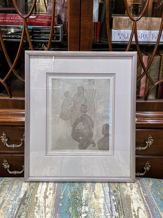 Vintage Frederic Taubes (1900-1981) Female Figurative Framed Aquatint Etching