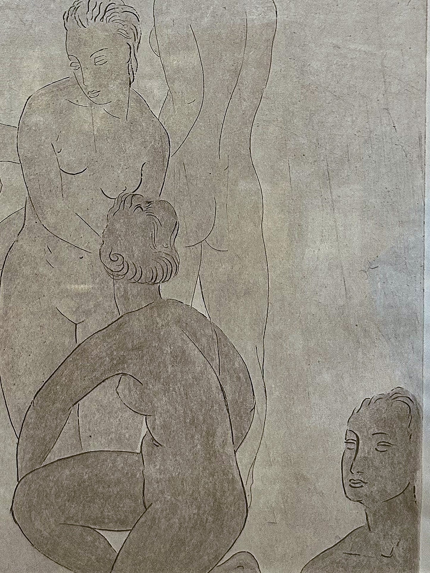 Vintage Frederic Taubes (1900-1981) Female Figurative Framed Aquatint Etching