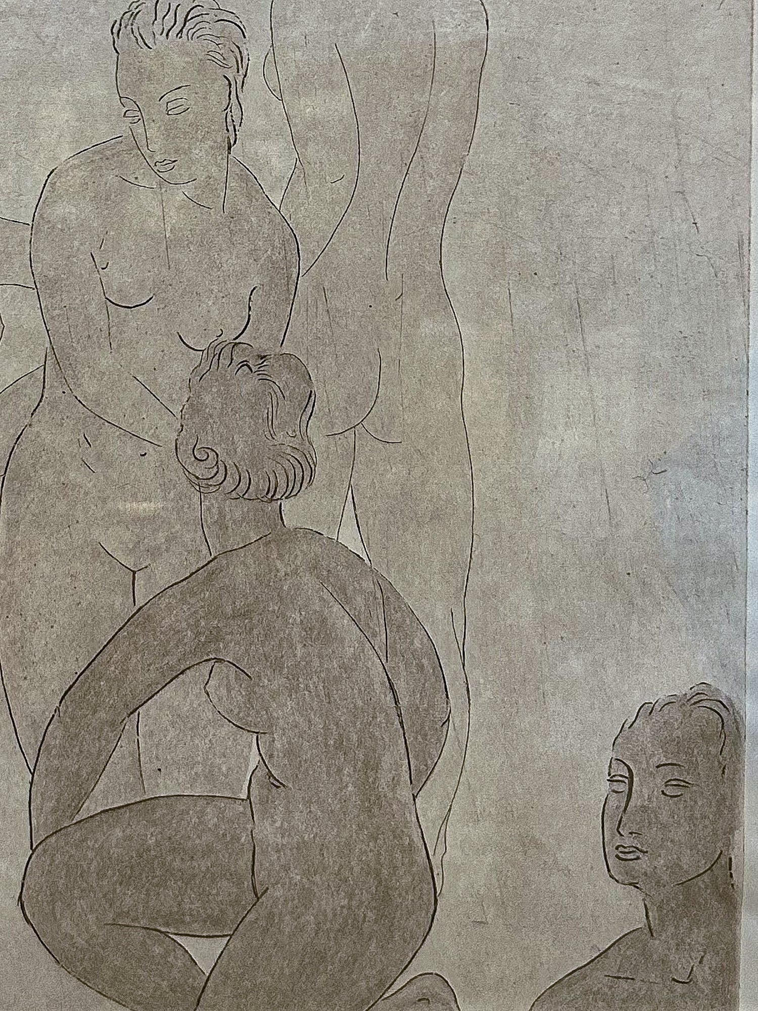 Vintage Frederic Taubes (1900-1981) Female Figurative Framed Aquatint Etching