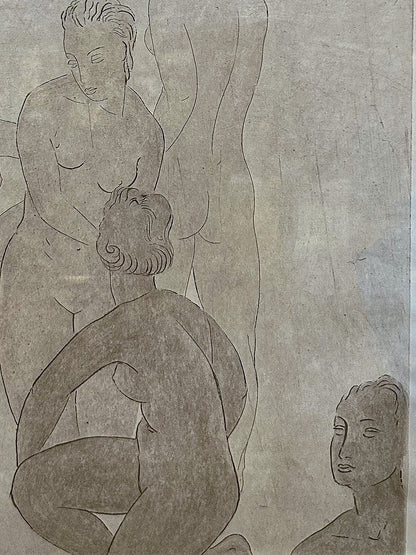 Vintage Frederic Taubes (1900-1981) Female Figurative Framed Aquatint Etching