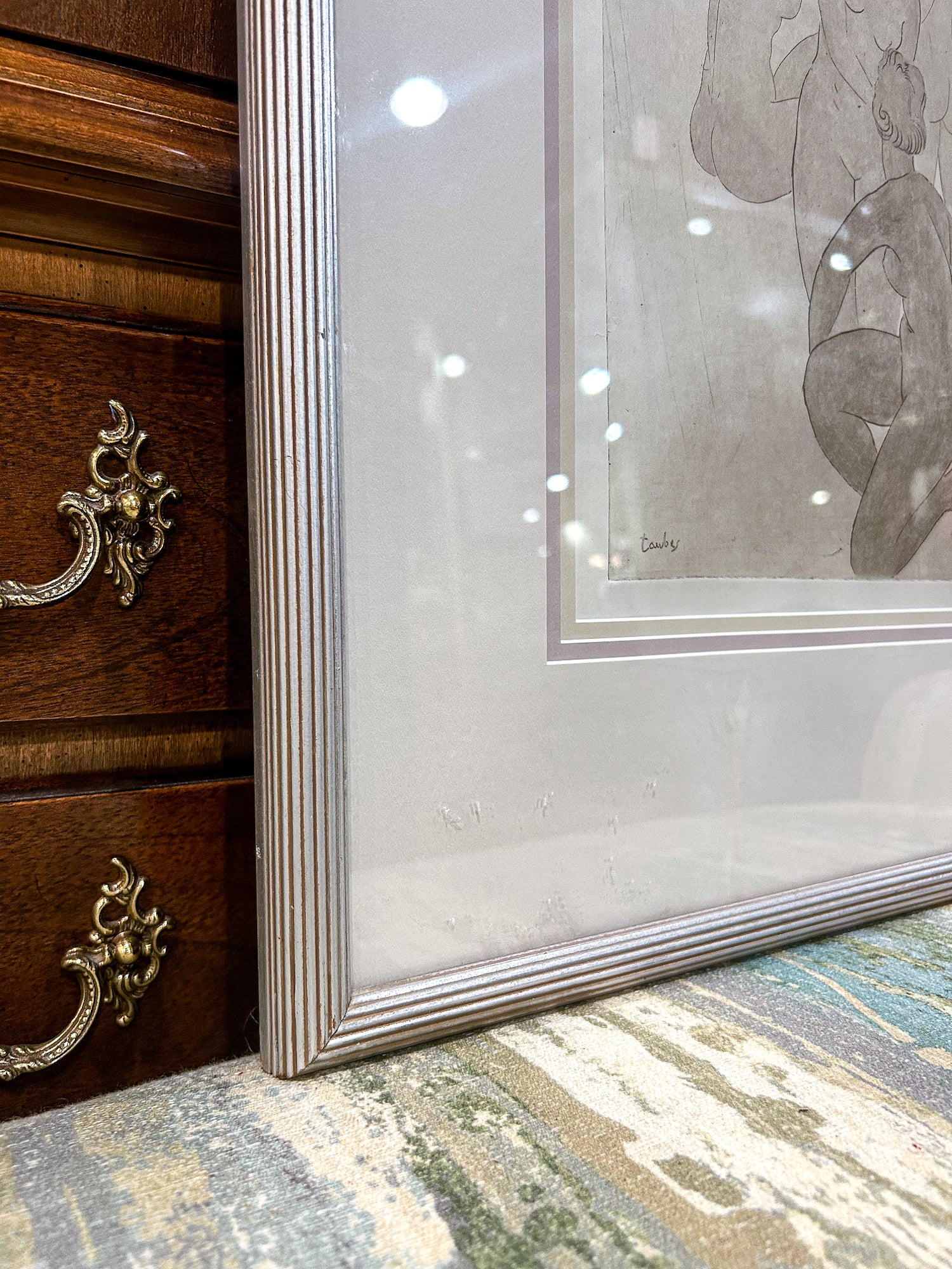 Vintage Frederic Taubes (1900-1981) Female Figurative Framed Aquatint Etching