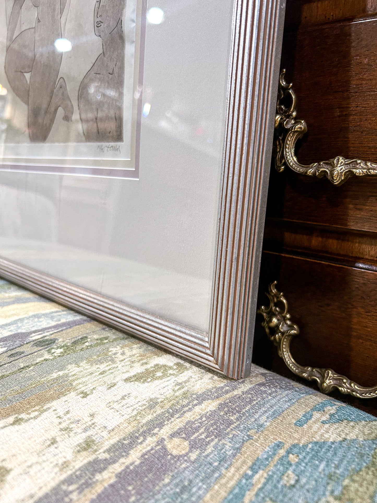 Vintage Frederic Taubes (1900-1981) Female Figurative Framed Aquatint Etching