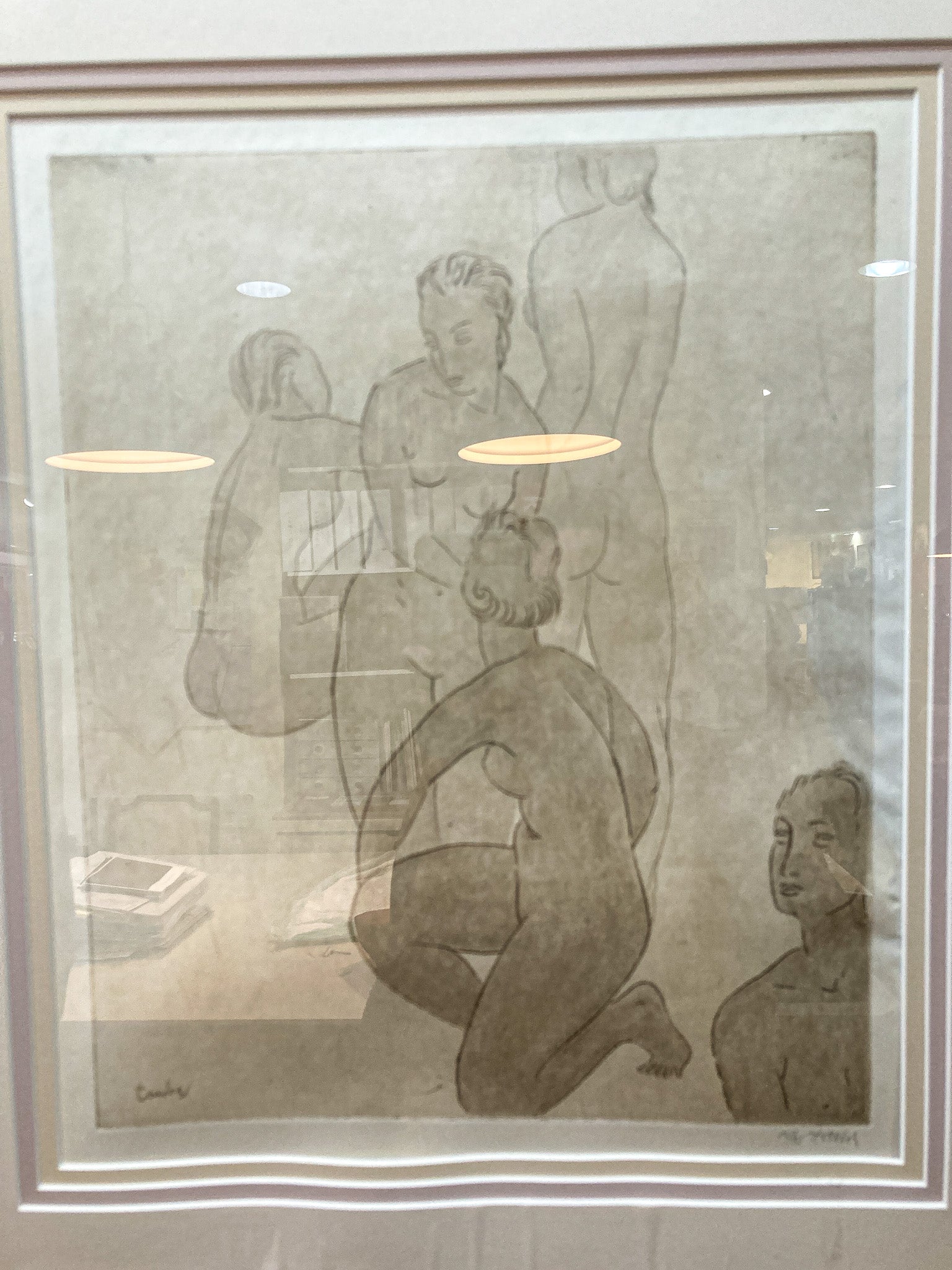 Vintage Frederic Taubes (1900-1981) Female Figurative Framed Aquatint Etching