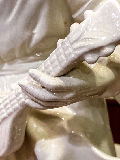 Vintage Frederick Cooper Blanc de Chine Ceramic Musician Figural Table Lamp